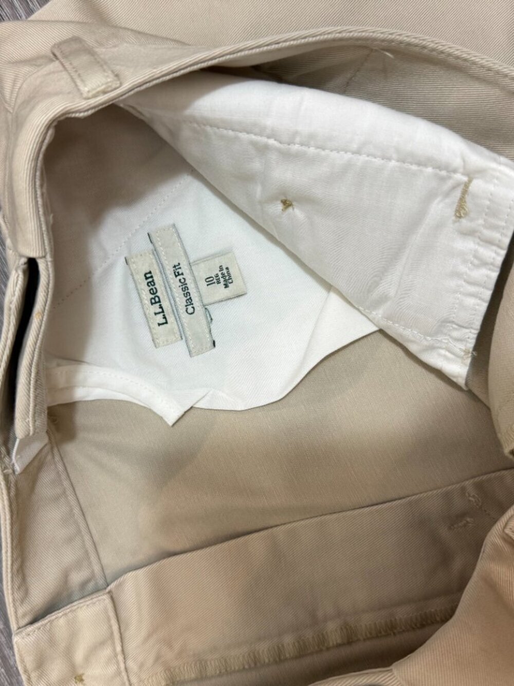 L.L. Bean Classic Fit Chino Skirt - Khaki/Stone Size 10 - Picture 3 of 7
